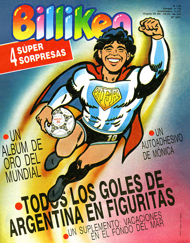 Maradona en la tapa de Billiken en 1986
